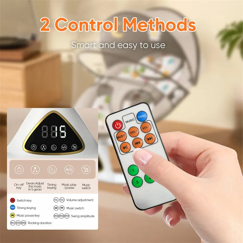 Cama Mecedora Eléctrica para Bebé (0–18 m)