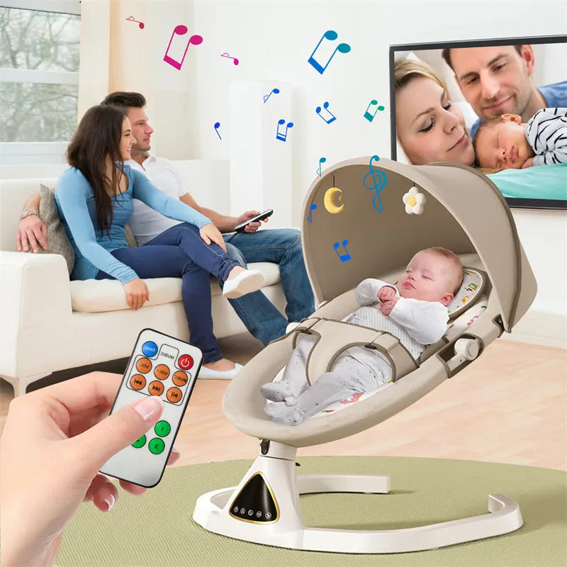 Cama Mecedora Eléctrica para Bebé (0–18 m)