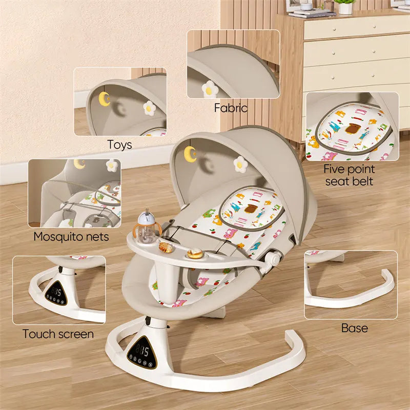 Cama Mecedora Eléctrica para Bebé (0–18 m)