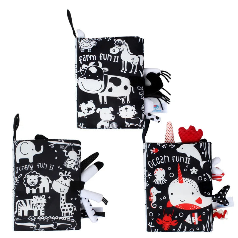 Libro Sensorial en Blanco y Negro para Bebés