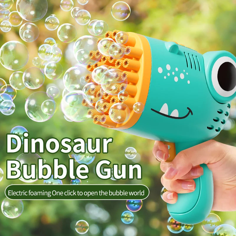 Pistola de Burbujas de Dinosaurio 40 Agujeros – Automática y de Mano