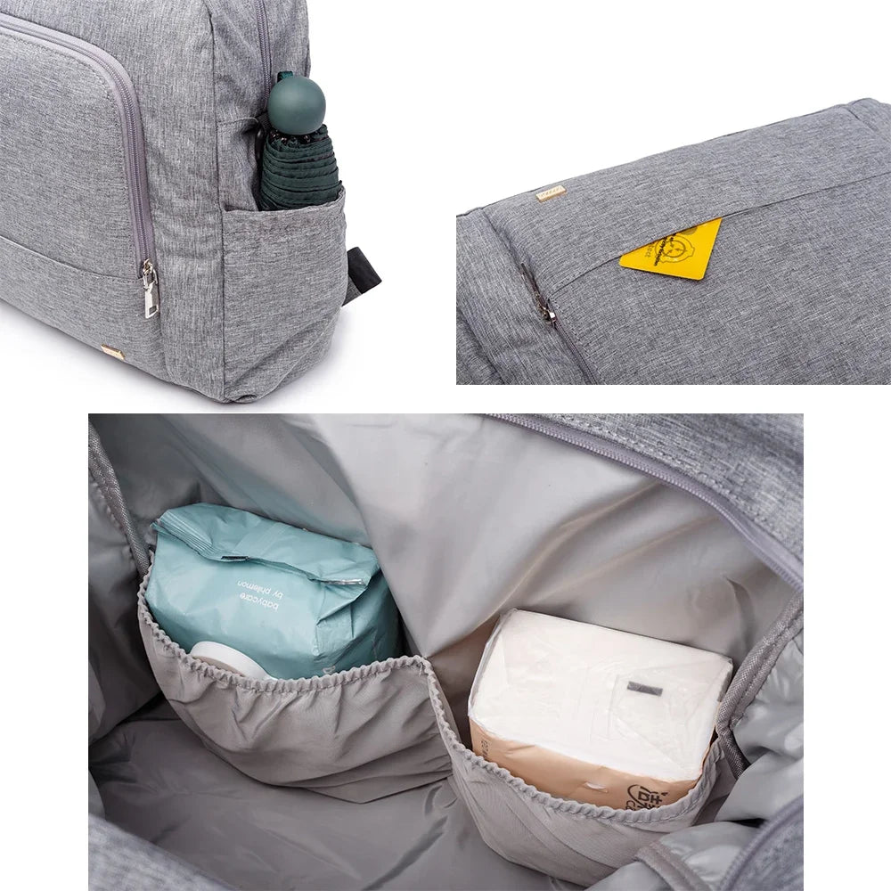 Bolsa de pañales de PU/PVC impermeable – Mochila multifuncional