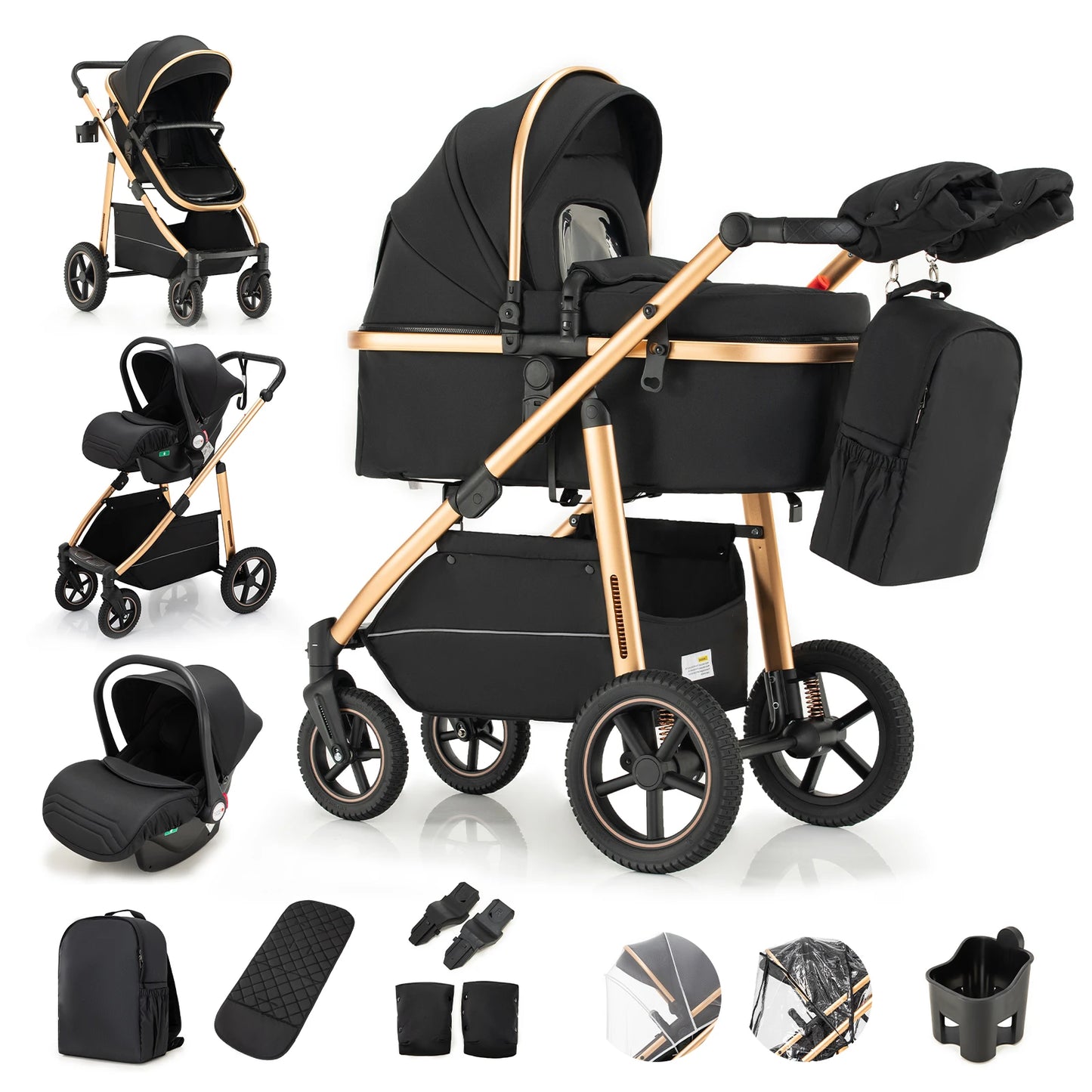 Cochecito Reversible para Bebé – Plegable, Cómodo y Seguro