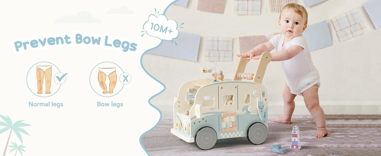 Andador de Madera “Bus Vacaciones” para bebés
