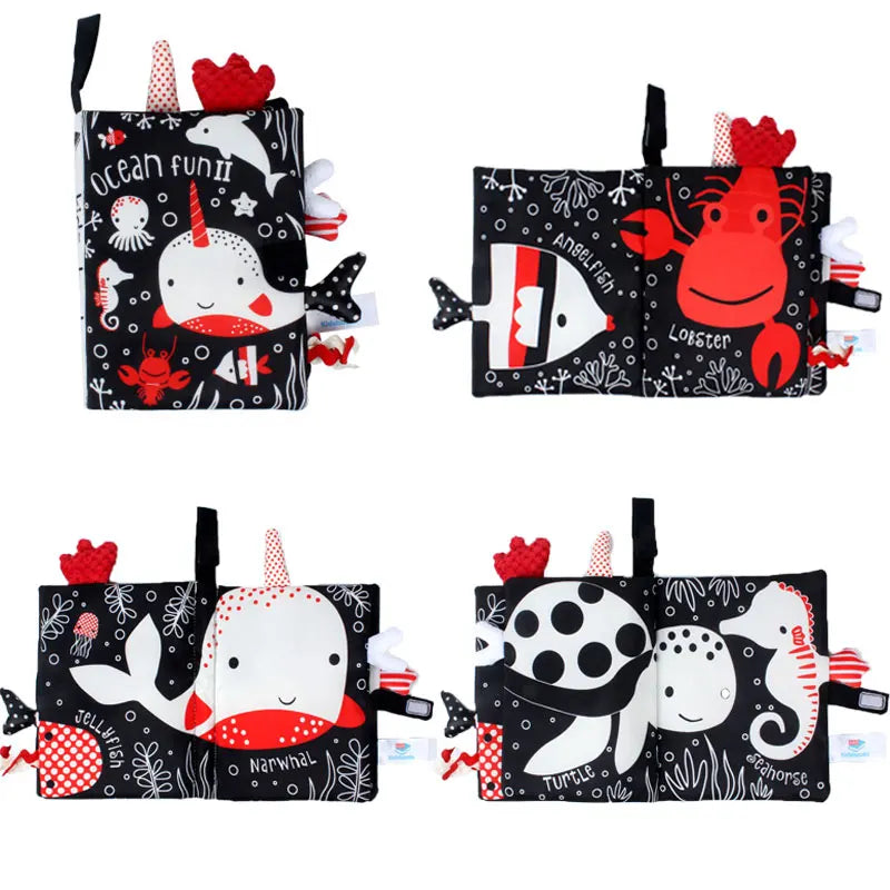 Libro Sensorial en Blanco y Negro para Bebés