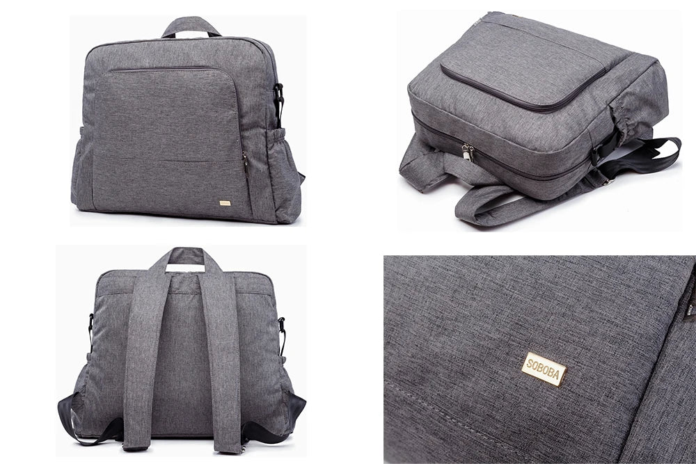 Bolsa de pañales de PU/PVC impermeable – Mochila multifuncional