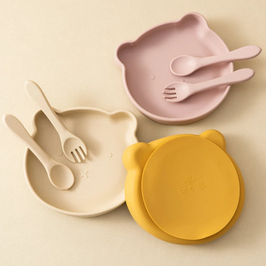 Set Oso de Silicona con Ventosa (3 piezas)