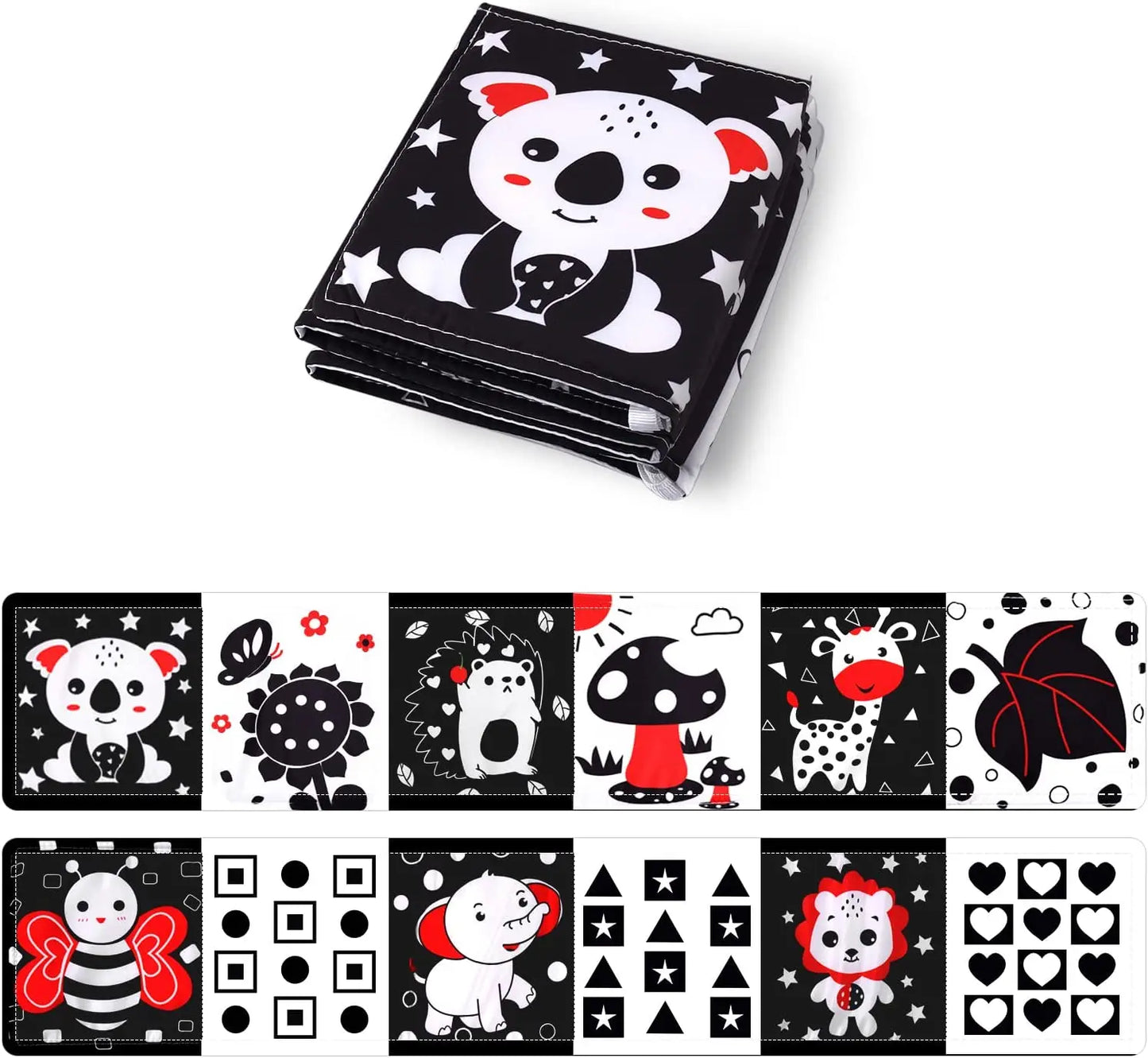 Libro Sensorial en Blanco y Negro para Bebés