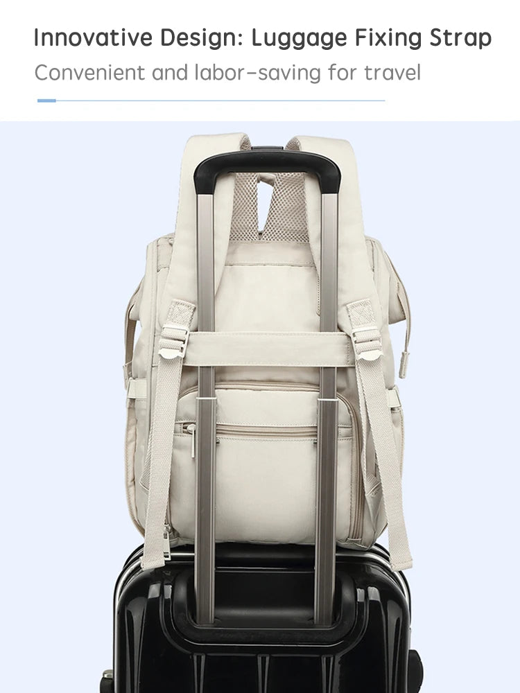 Mochila Impermeable de pañales con ganchos para cochecito