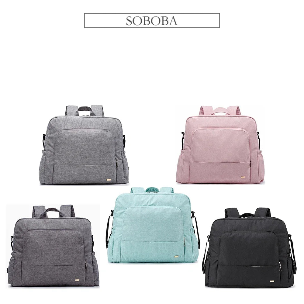 Bolsa de pañales de PU/PVC impermeable – Mochila multifuncional