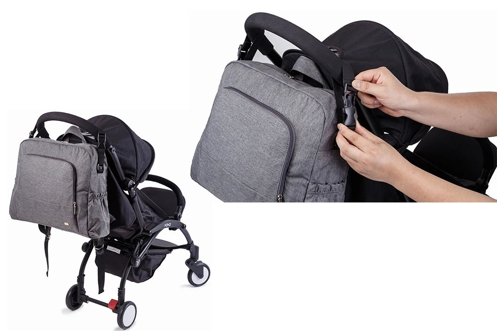 Bolsa de pañales de PU/PVC impermeable – Mochila multifuncional