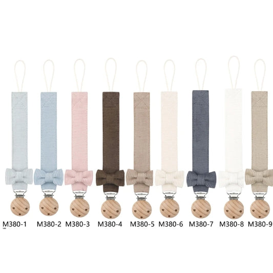 Cadena Porta-Chupete de Madera y Algodón (24 cm)