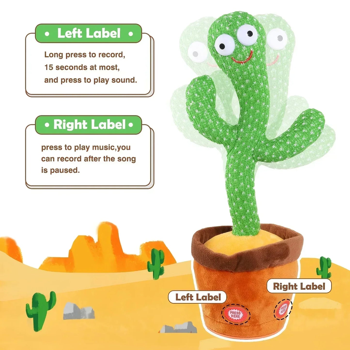 Cactus Parlante y Bailarín (Recargable)