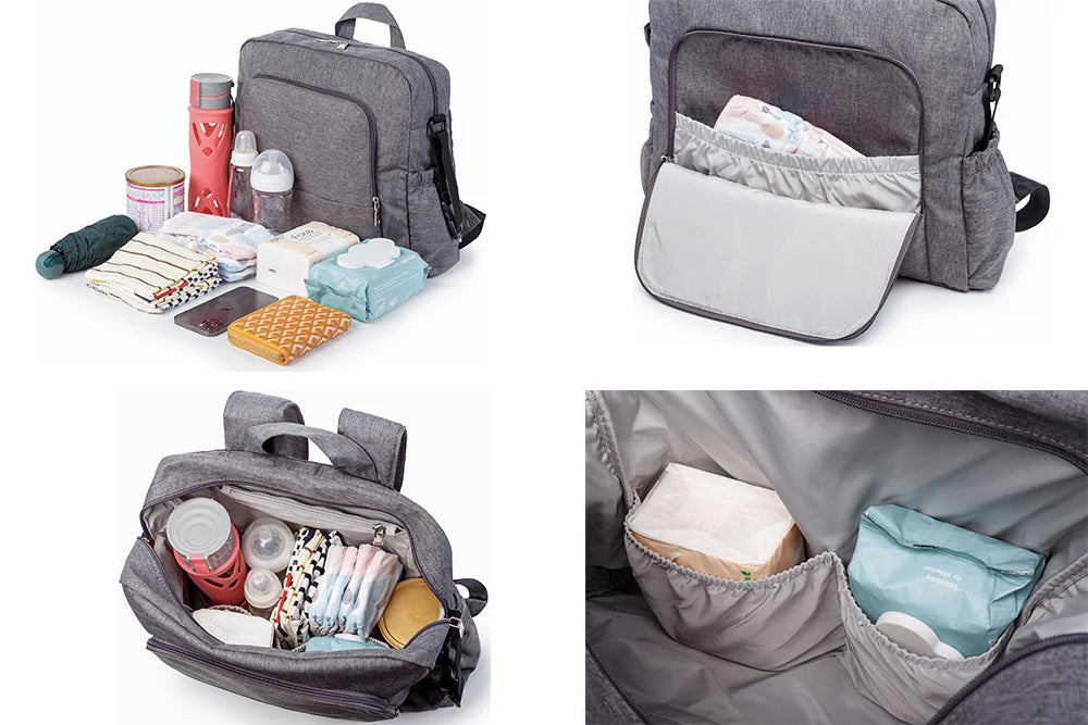 Bolsa de pañales de PU/PVC impermeable – Mochila multifuncional