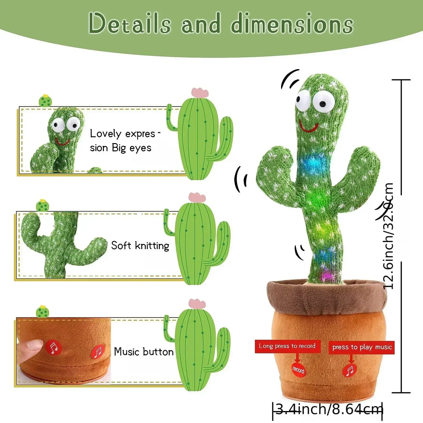 Cactus Parlante y Bailarín (Recargable)
