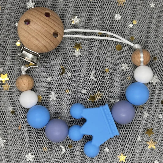 Cadena Porta-Chupete de Haya + Silicona (Hecha a mano)