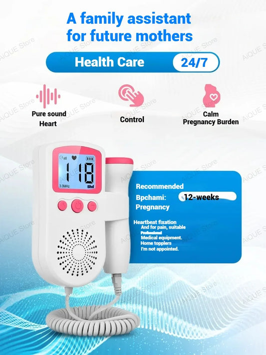 Monitor ultrasónico de latido del corazón de bebé