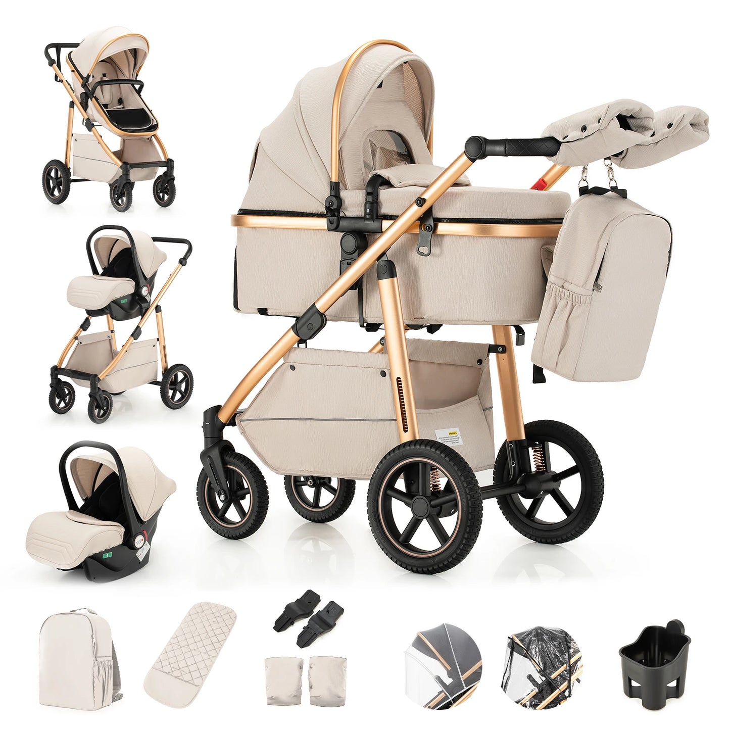 Cochecito Reversible para Bebé – Plegable, Cómodo y Seguro