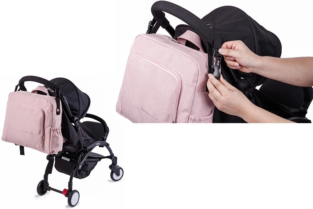 Bolsa de pañales de PU/PVC impermeable – Mochila multifuncional