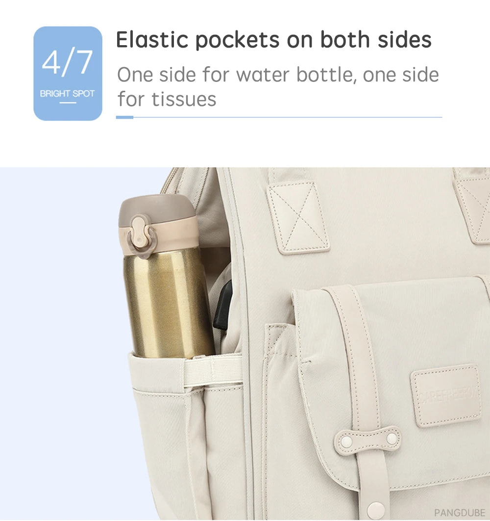 Mochila Impermeable de pañales con ganchos para cochecito