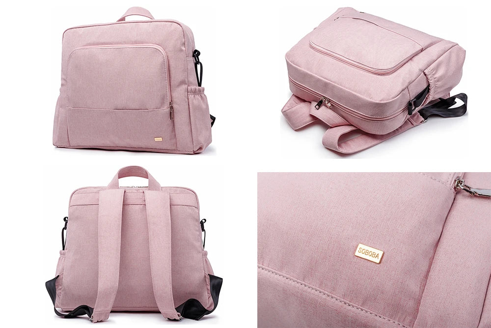 Bolsa de pañales de PU/PVC impermeable – Mochila multifuncional