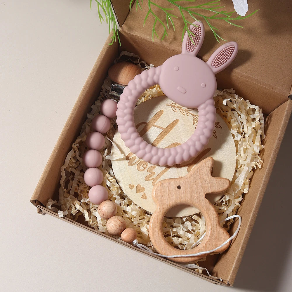 Set de Regalo para Bebé Recién Nacido con Mordedores y Sonajero