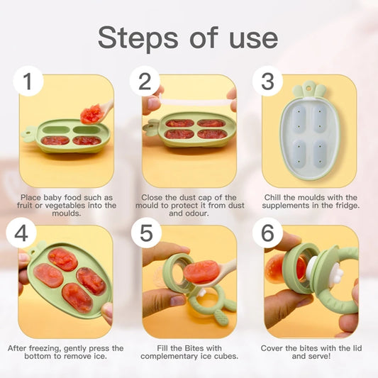 Alimentador de Frutas y Verduras de Silicona con Cubierta