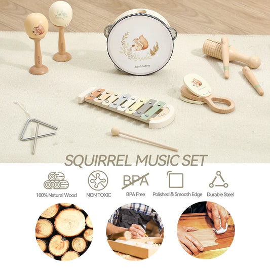 Instrumentos musicales de madera para bebés