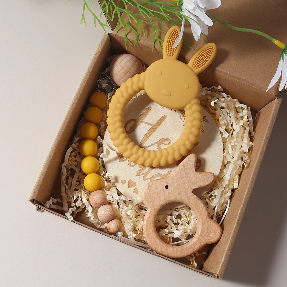 Set de Regalo para Bebé Recién Nacido con Mordedores y Sonajero