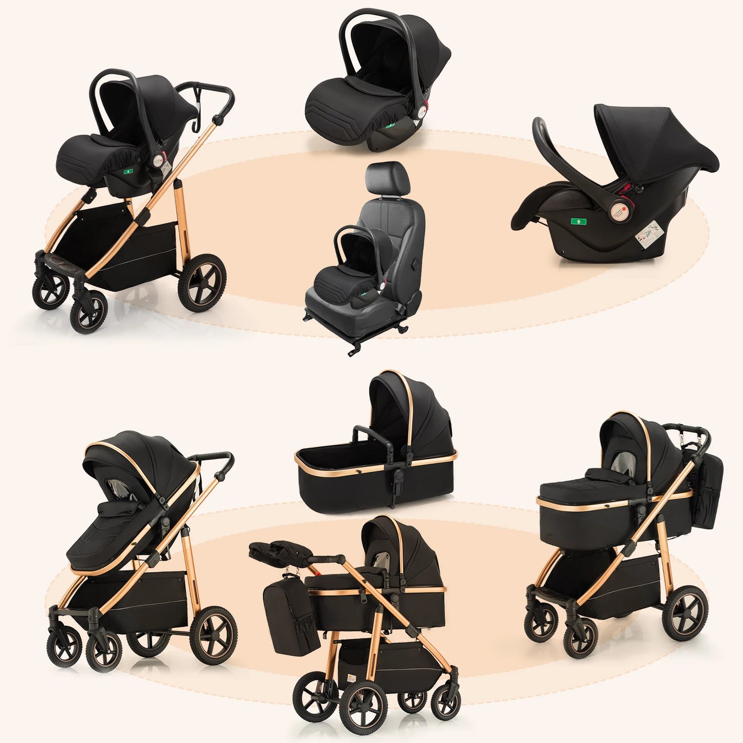 Cochecito Reversible para Bebé – Plegable, Cómodo y Seguro