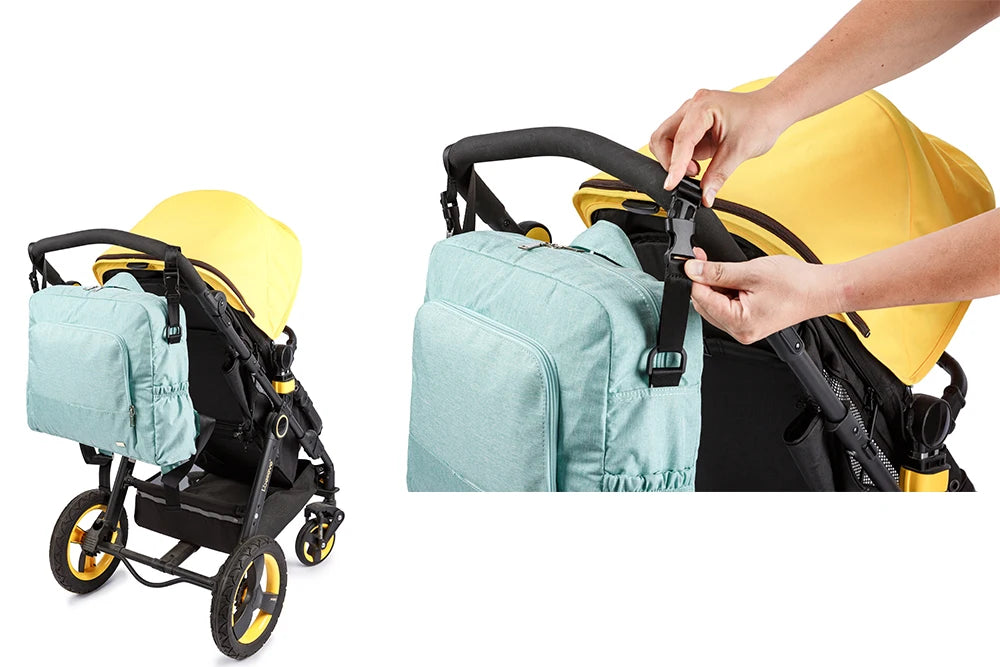Bolsa de pañales de PU/PVC impermeable – Mochila multifuncional