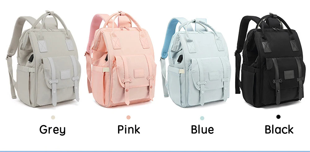 Mochila Impermeable de pañales con ganchos para cochecito