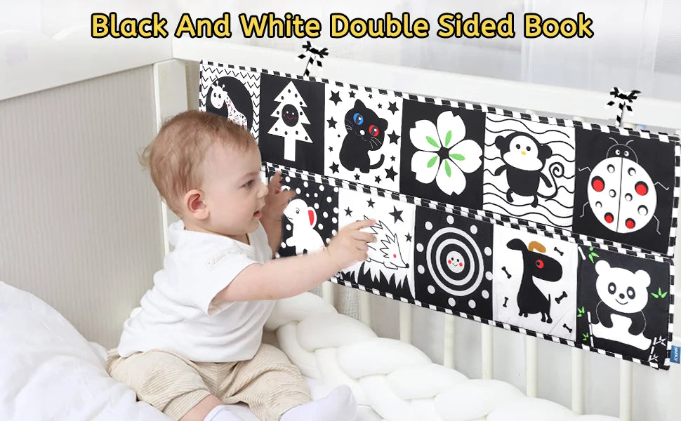 Libro Sensorial en Blanco y Negro para Bebés