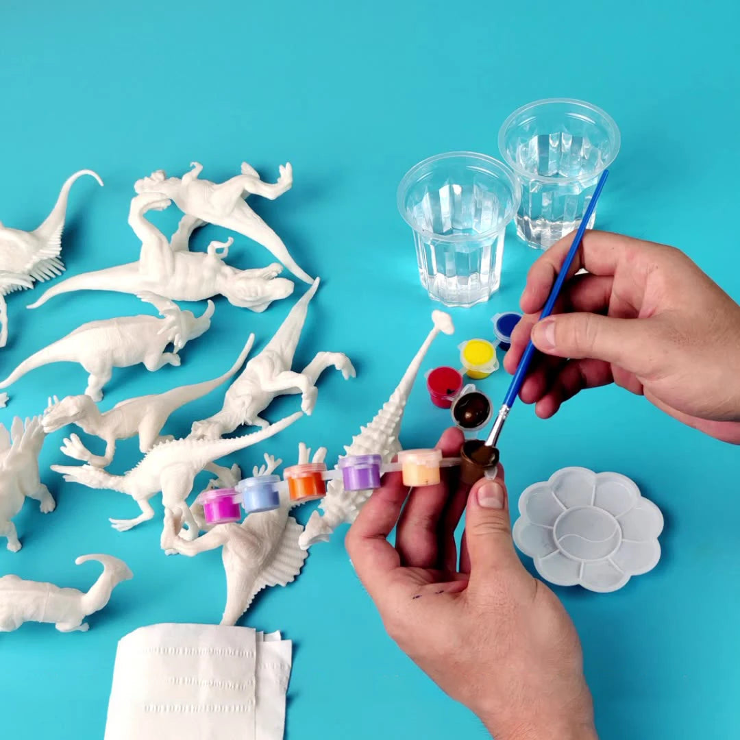 Kit de pintura de dinosaurios DIY sin pintar, juguetes de modelos en blanco para niños de más de 3 años