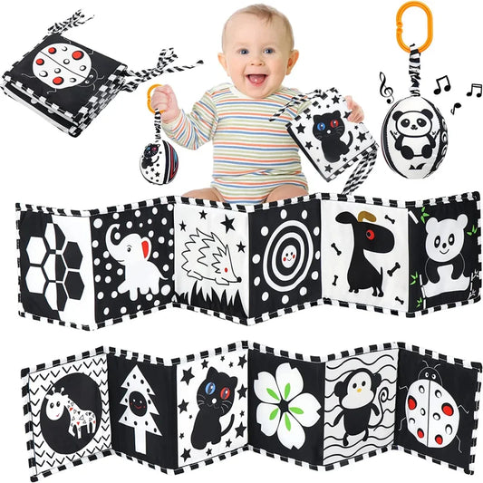 Libro Sensorial en Blanco y Negro para Bebés