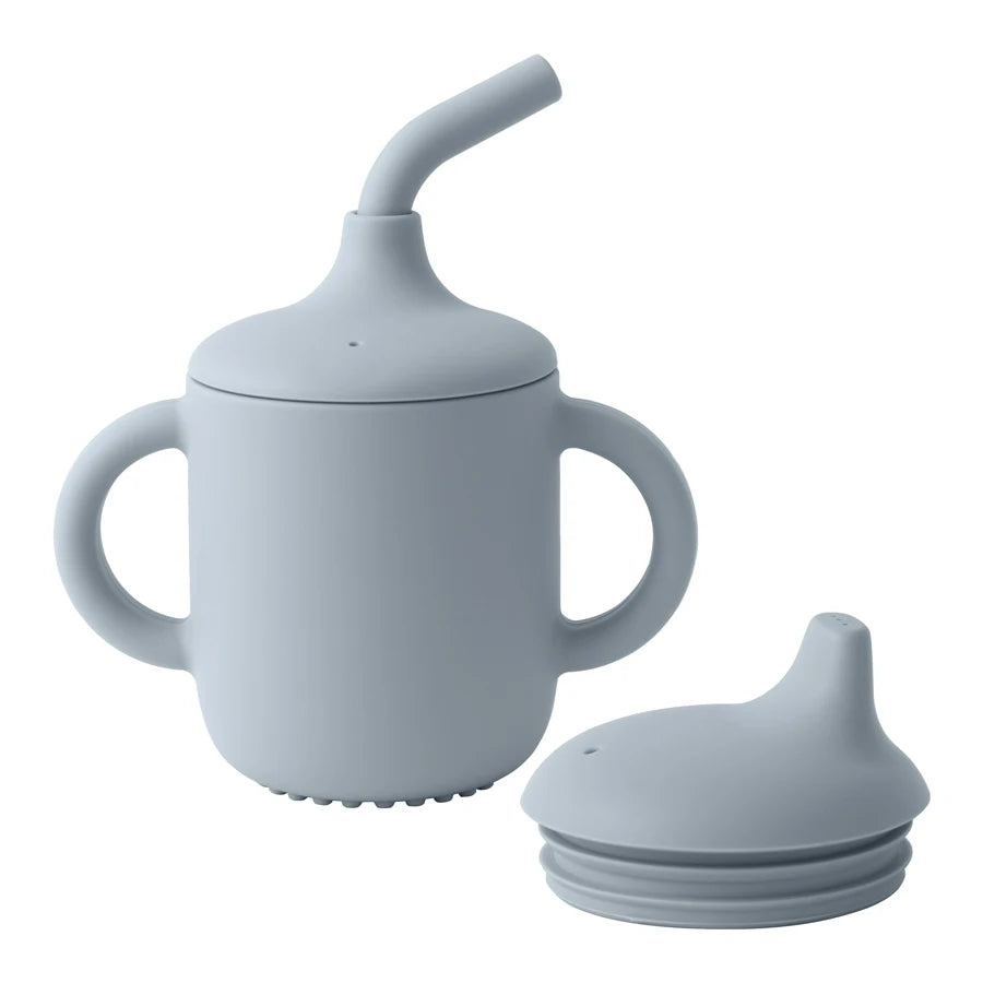 Taza de Silicona 2-en-1 con Pajita y Tapa Snack (150 ml)