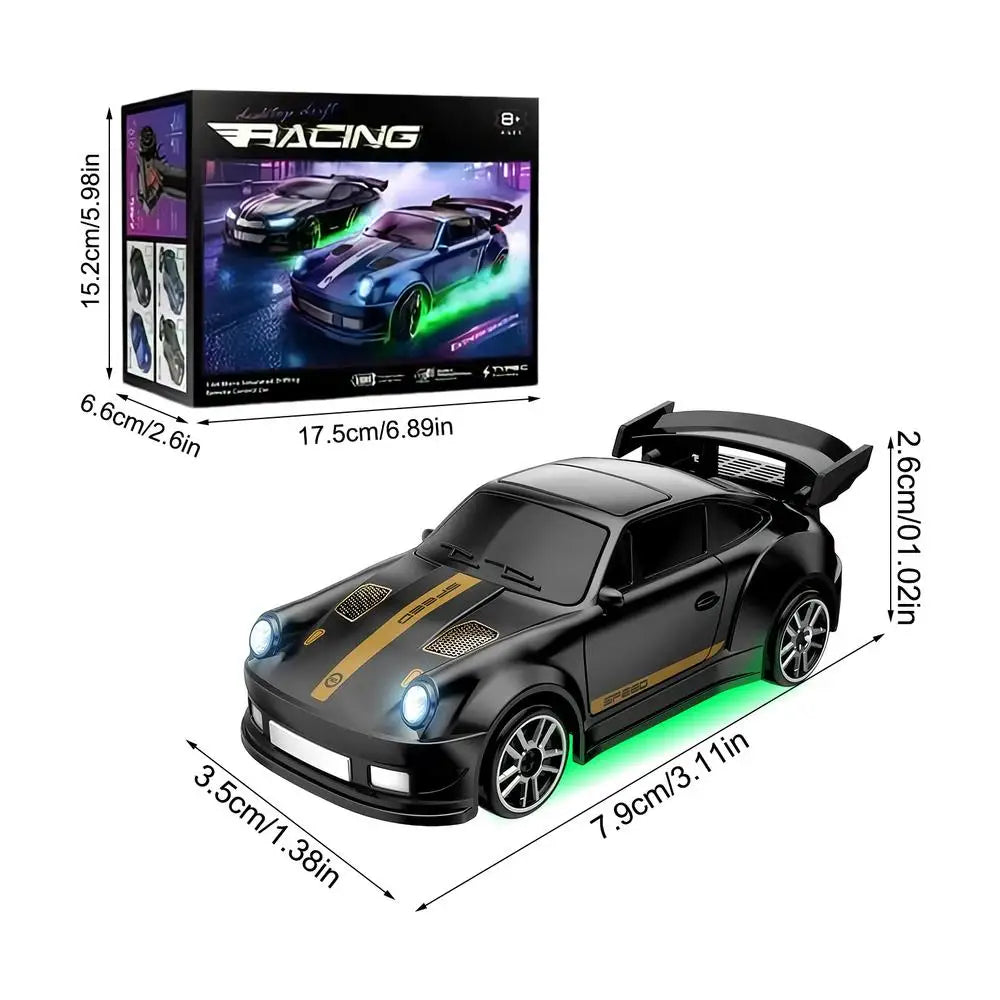 Coche de carreras eléctrico RC 1:64 4WD, juguete de derrape realista, vehículo de carreras ergonómico, juguetes para niños, regalo de Navidad