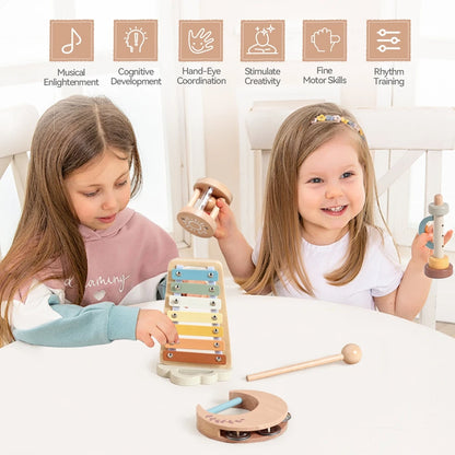 Instrumentos musicales de madera para bebés