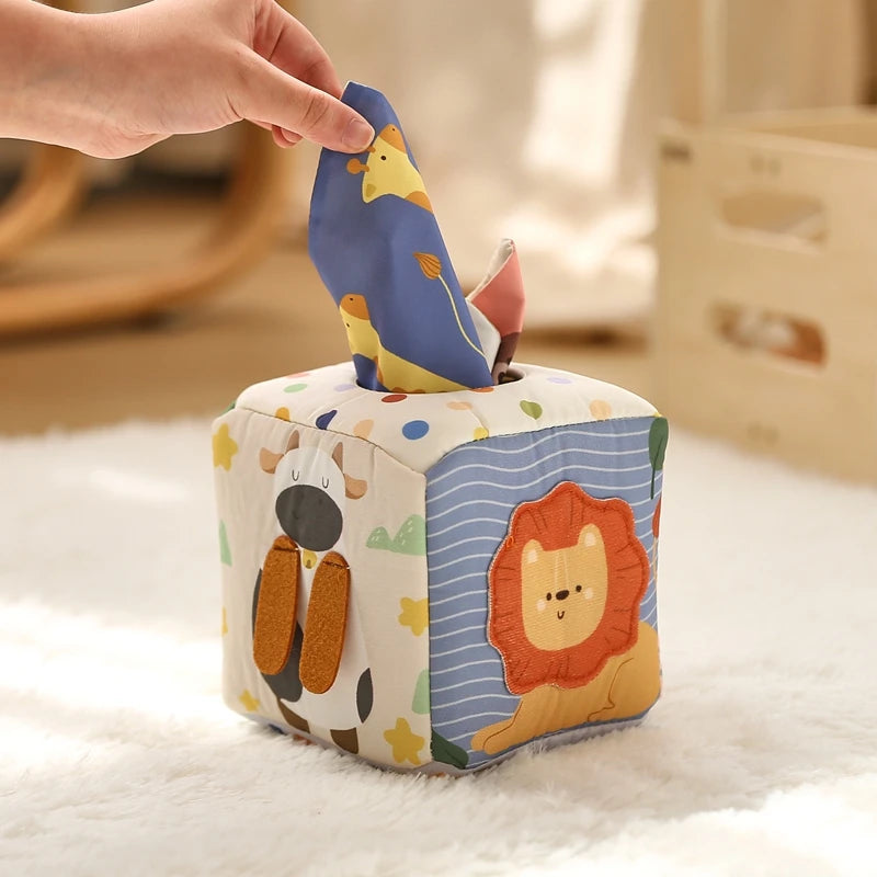 Caja Sensorial de Pañuelos – Animales (Tela)