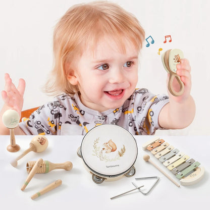 Instrumentos musicales de madera para bebés