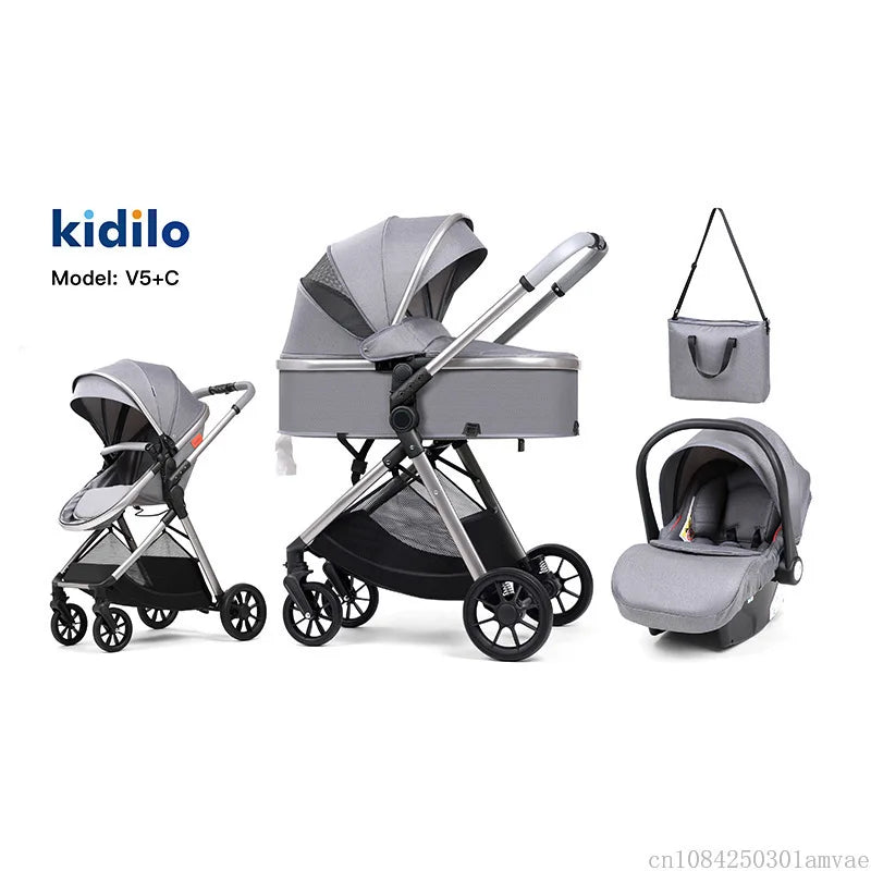 Cochecito 3-en-1 Plegable(+ Bolso Maternal)