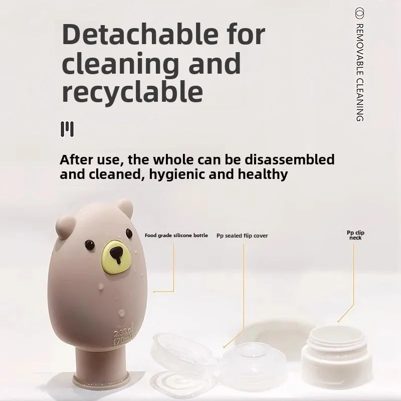 Botella de viaje de silicona reutilizable de 70 ml, ideal para champú, gel o cremas