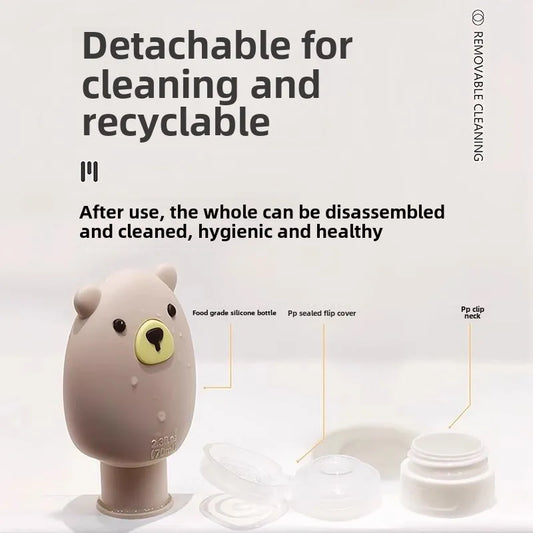 Botella de viaje de silicona reutilizable de 70 ml, ideal para champú, gel o cremas