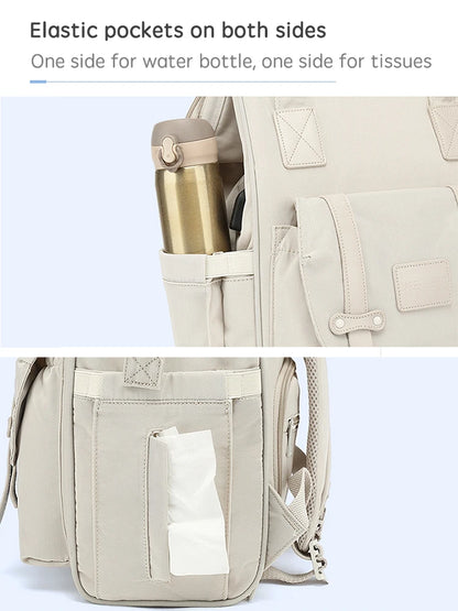 Mochila Impermeable de pañales con ganchos para cochecito