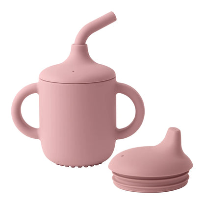 Taza de Silicona 2-en-1 con Pajita y Tapa Snack (150 ml)