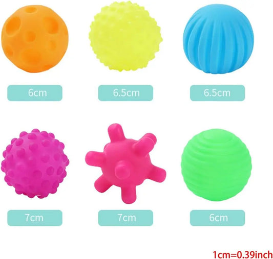 Pack 6 Bolas Sensoriales Texturizadas (con sonido)