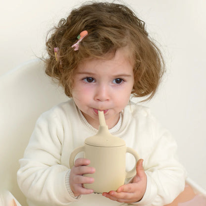 Taza de Silicona 2-en-1 con Pajita y Tapa Snack (150 ml)