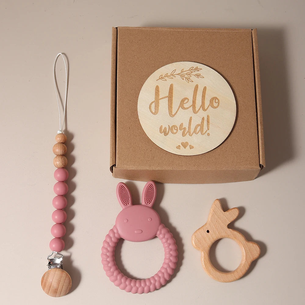 Set de Regalo para Bebé Recién Nacido con Mordedores y Sonajero