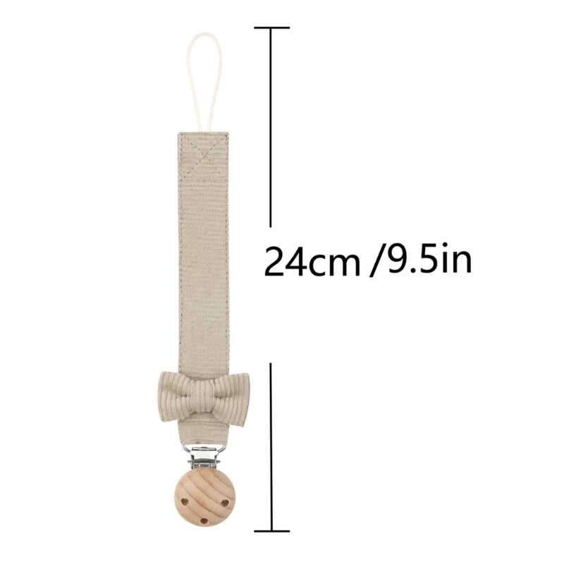 Cadena Porta-Chupete de Madera y Algodón (24 cm)