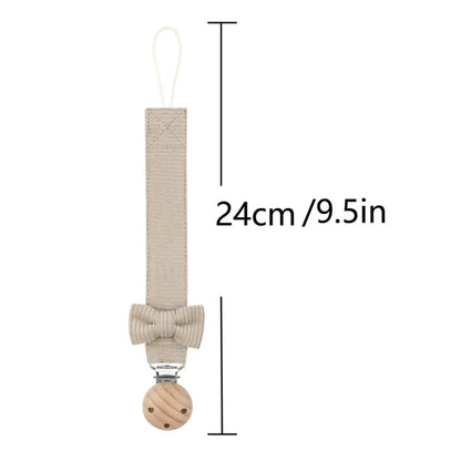 Cadena Porta-Chupete de Madera y Algodón (24 cm)